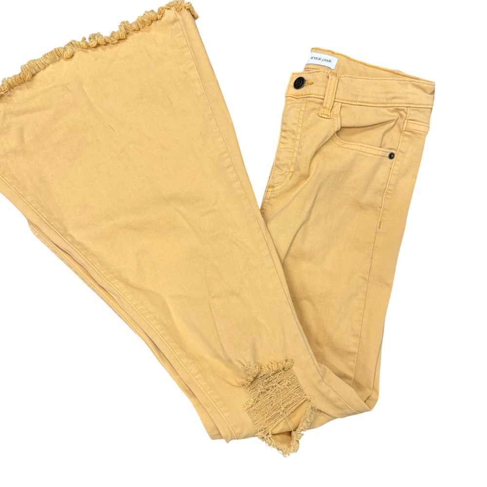 Sneak‎ Peek Womens Size 3/W26 Yellow Denim Jeans Raw Hem Casual